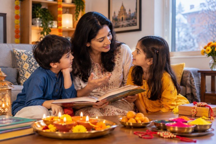 explaining Indian festivals to kids abroad